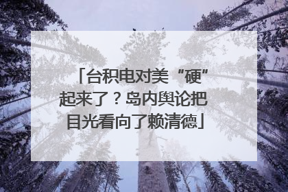 台积电对美“硬”起来了？岛内舆论把目光看向了赖清德